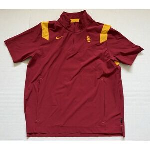 nike usc trojans On Field 1/4 Zip Short Sleeve Pullover Jacket men's XL Dri Fit